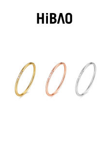HIBAO Luxury Ultra-Fine Diamond Embedded Plain Ring for Women Simple High-End Fashionable Jewelry That Does Not Fade