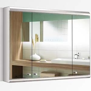 Wall-Mounted Stainless Steel Mirror Cabinet