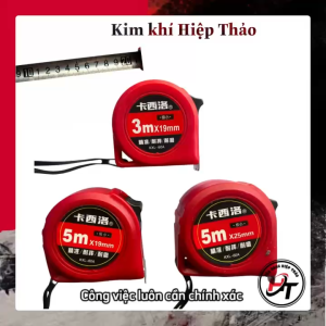 Thước dây cuộn mét rút Inox Đỏ thép cao cấp không rỉ đo 5m 7.5m 10m TC-DJH