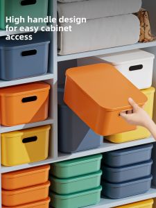 Plastic Storage Box for Living Room Cosmetic Storage Basket Toy Snack Organizer Desktop Storage Basket Household Utility Box