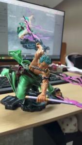 Bandai | HOT A Cartoon Character of GK Roronoa Zoro Three Largest Cartoon Statues Action Figure Collection Toy Model.