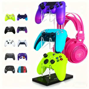 Universal 2/3 Tier Controller Holder and Headset Stand for PS4 PS5 XBOX ONE SWITCH Controller Stand Gaming Accessories