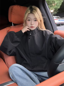 Cleanfit Black Harrington Style Mens Flight Jacket Short Baseball Coat Autumn American Collar Windproof Polyester Fiber