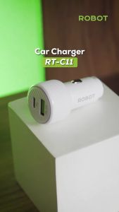 ROBOT RT-C11 Car Charger Colokan Charger Mobil - 2 Port USB & Type C