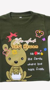Kaos Anak Laki Laki Perempuan Seri Hewan Binatang Lucu Bahan Katun Anak Usia 1-6 Tahun dan Balita