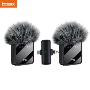 Mini Wireless Lavalier Microphone for iPhone Android Noise Cancelling Interview Vlog Camera Wireless Microphone Kit with Clip