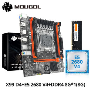 MOUGOL X99 Gaming Motherboard Kit with Intel Xeon E5 2680 V4 & DDR4 8Gx2 2133MHz Dual Channel ECC RAM M.2 NVME for Desktop PC