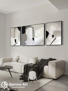 Minimalist Abstract Decorative Mural Triptych