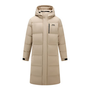 Jeep | Jeep Official Knee-Length Down Jacket Mens Northeast Winter Hooded Thick Warm Extreme Cold Mid-Length Down Coat