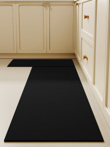 Black Kitchen Floor Mat Non-Slip and Oilproof Erasable Disposable Dedicated Floor Mat For Home Bench Waterproof Diatom Mud Absorbent Pad