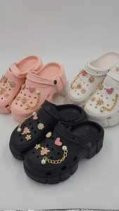 6-15Yrs Viral Kids Girls Platform Clogs | Sandal Budak Perempuan Comel Pearl Chain Size 30-35