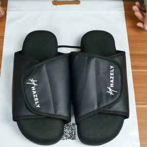 Hazely - Sandal Kesehatan Diabetes Slop Velcro Super Empuk / Hitam