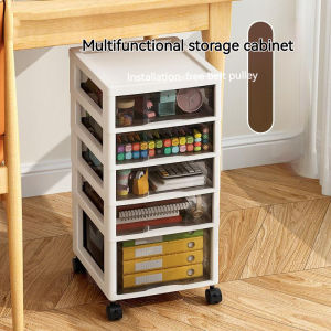 3/4/5 Layers Drawer Storage Organize Rack with Wheel Under Desk Drawer Organize Cabinet Documents Tray Drawer File Bond Paper Organizer Storage For Office Under Desk Trolley Storage Drawer with Wheel