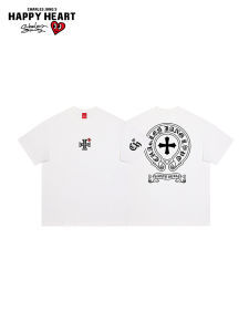 CHARLES JANGS HAPPY HEART | Cotton Short Sleeve Loose Fit Couple T-Shirt