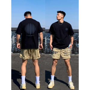 Loose Fit Cotton Short Sleeve Mens T-shirt Vintage Streetwear Fashionable Versatile Small Collar Summer Breathable Casual Tee