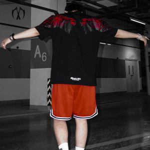 เสื้อยืดลำลองพิมพ์ลายตัวอักษร MIRACLE KILL Wing แบบหลวมๆสำหรับทั้งชายและหญิง