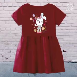 Daster anak perempuan usia 1-8 tahun lengan pendek cute girl