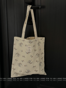 INS Korean Style Canvas Bag Womens Large Capacity Work Clothing Japanese Style Floral Korean Style Idle Style Satchel Shoulder Canvas Bag
