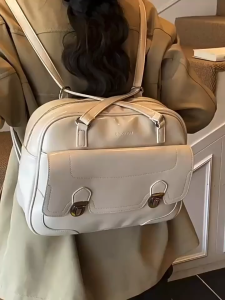 EchoBliss  กระเป๋าโท้ทสำหรับผู้หญิงกระเป๋าเป้สะพายหลังสไตล์บอสตันสไตล์เกาหลี INS วินเทจมินิมอล
