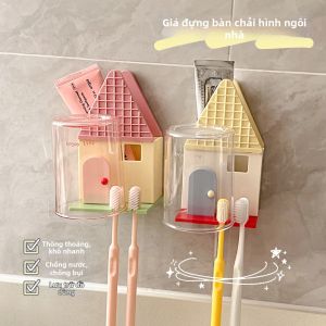 YOURUN | Children Electric Toothbrush and Cup Holder Wall-Mounted No-Drill Bathroom Storage Rack