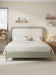 Boys Leather & Solid Wood Upholstered Children Bed 1.5m