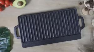 Tase Good Cast Iron Double Sided Griller or Outdoor barbecue frying pan Baking Tray