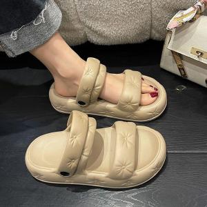 Womens Summer Outdoor Wearable Sandals Home Anti-Slip Thick Bottom Slip-On Beach Shoes Two-Way Slippers Comfortable EVA Material