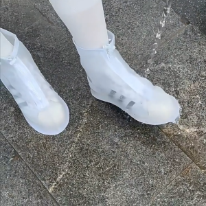 Reusable Waterproof Shoe Covers for Adults Thickened Wear-resistant Rain Boot Covers Fashion Non-slip Outdoor Travel Rain Shoe Covers for Men Women
