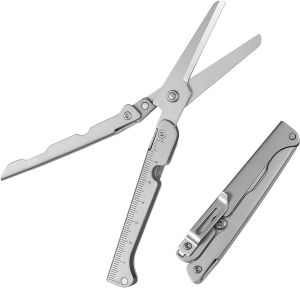 Portable Folding Stainless Steel Scissors Multifunctional Outdoor Tool for Camping Hunting and Fishing Survival Gear