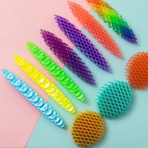Morf Worm Fidget Toy Elastic Net Student Learning Decompression Toy 3D Deformation Gradient Color