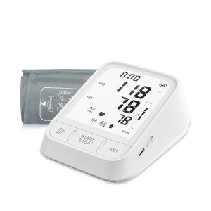Elderly-Friendly Automatic Blood Pressure Monitor with Large Backlit Display & Voice Guidance