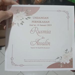 ISI 65 PCS COD Undangan Pernikahan Murah (UNAAPGENZ008)14.3x30.5cm - Undangan Nikah Lipat Kartu Ucapan Wedding Card Invittation Undangan Pesta Undangan Walimah Undangan Syukuran / Tasyakuran Jimpitan