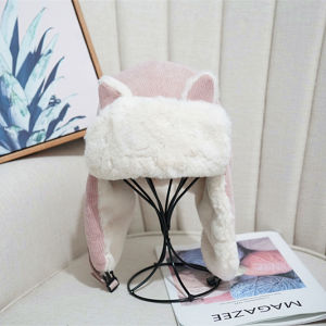 Ushanka Womens Cute Autumn and Winter Windproof Cycling Heattech Mask Cap Integrated Battery Car Earflaps Cap Cold-Proof Men