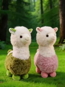 30cm Lovly Alpaca Standing Sheep Fluffy Soft Plush Doll New Year Mascot Home Ornament