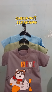 Setelan baju bayi laki laki motif karakter Bear Pilotusia 3 bulan s/d 15 bulan Max BB 10kg