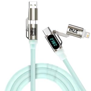 Cáp Sạc Siêu Tốc 240W 4 Trong 1 Hỗ Trợ USB PD Đa Giao Diện Dành Cho iPhone Samsung Xiaomi - Dây Sạc Đa Năng 2 Đầu 2 Đầu