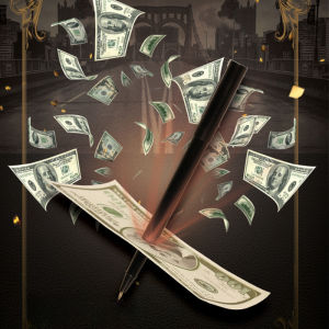 Magic Pen Mystery Trick Pen Penetration Pen The Classic Pen Through a Dollar Magic Prop Gift for Magic Beginner Adult Kids Teens