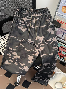 กางเกงขายาวทรงตรงลายพรางสำหรับผู้ชาย ทรงหลวม ทรงลำลอง กางเกงขายาวทรงลำลองสำหรับคู่รัก ทรงหลวม ทรงลำลอง ทรงหลวม ทรงลำลอง