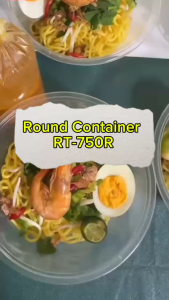 Disposable Microwaveable Round Food Container with Lid 750ml (50set/pkt) Bekas Plastik Makanan Bulat