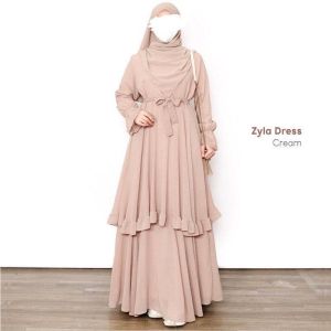 TERBARU GAMIS MALYSIA WANITA DEWASA TERBARU ZYLA DRESS BAHAN CERUTTY BABYDOLL DOUBLE FURING UKURAN M L XL