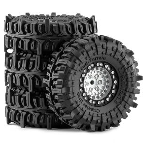 1.3 Inch 70*28mm Metal Beadlock Wheel Rims Tires for 1/24 Axial SCX24 AX24 FMS24 1/18 Traxxas TRX4M RC Crawler Upgrade Parts