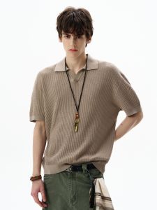 MADWITCH | Retro Texture Polo Knitted T-Shirt Casual Loose Fit