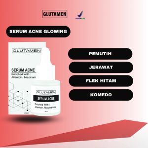 PERMANEN! Glutamen SERUM Pemutih kulit Wajah terbaik & Acne Cream Perawatan Wajah Pria