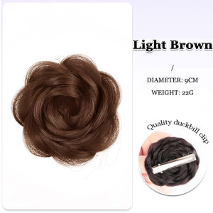 Forlisee Synthetic Bun Hairpiece with Duckbill Clip Hair Accessories Rose Side Bun Styling Hair Pack Fluffy Hairpiece Women