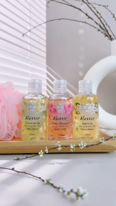 Sữa Tắm KUSTIE Cánh Hoa Thật Mini 100ml Set 6 Chai Đủ Hương Tiện Mang Đi Du Lịch