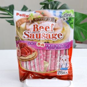 Petio Dog Training Snacks Chicken Beef Sausage Treats for Teddy Terrier Corgi Bone Health Calcium Supplement Room Temperature Storage
