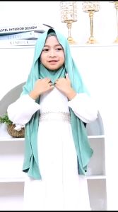 Jilbab anak perempuan Pashmina inner jersey oval 4 sampai 10 thn kerudung anak Pasmina instan