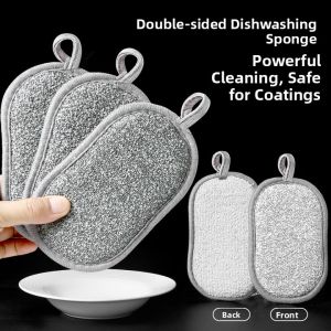 YZ | Steel Wire Dish Brush Kitchen Use Double-Sided Thick Cloth