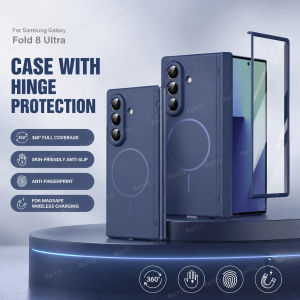 Hinge Protective Magnetic Phone Case for Samsung Galaxy Z Fold 8 Ultra 7 6 5 4 3 for Magsafe Fold8 with Screen Protector Cover