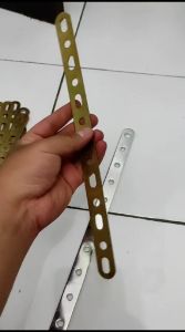 plat bracket breket bolong lobang lubang besi chrom tebal/ breket plat serba guna